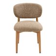 Isola Dining Chair - Set of 2 - Curved Back - Sand and Natural - Fabric and Wood