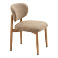 Isola Dining Chair - Set of 2 - Curved Back - Sand and Natural - Fabric and Wood