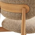 Isola Dining Chair - Set of 2 - Curved Back - Sand and Natural - Fabric and Wood