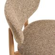Isola Dining Chair - Set of 2 - Curved Back - Sand and Natural - Fabric and Wood
