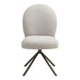Lana Swivel Dining Chair - Set of 2 - Cream and Grey - Fabric and Metal
