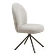 Lana Swivel Dining Chair - Set of 2 - Cream and Grey - Fabric and Metal