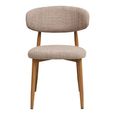 Levanto Dining Chair - Set of 2 - Curved Back - Sand and Natural - Fabric and Wood