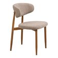 Levanto Dining Chair - Set of 2 - Curved Back - Sand and Natural - Fabric and Wood