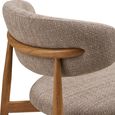 Levanto Dining Chair - Set of 2 - Curved Back - Sand and Natural - Fabric and Wood