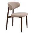 Levanto Dining Chair - Set of 2 - Curved Back - Sand and Walnut - Fabric and Wood