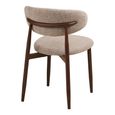 Levanto Dining Chair - Set of 2 - Curved Back - Sand and Walnut - Fabric and Wood