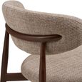 Levanto Dining Chair - Set of 2 - Curved Back - Sand and Walnut - Fabric and Wood