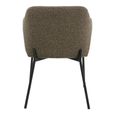 Melilla Dining Armchair - Set of 2 - Brown Boucle and Black - Fabric and Metal