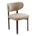 Recco Dining Chair - Set of 2 - Curved Back - Light Brown and Dark Brown - Fabric and Wood