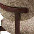 Recco Dining Chair - Set of 2 - Curved Back - Light Brown and Dark Brown - Fabric and Wood