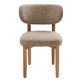 Recco Dining Chair - Set of 2 - Curved Back - Sand and Natural - Fabric and Wooden
