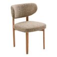 Recco Dining Chair - Set of 2 - Curved Back - Sand and Natural - Fabric and Wooden