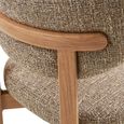 Recco Dining Chair - Set of 2 - Curved Back - Sand and Natural - Fabric and Wooden