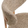 Recco Dining Chair - Set of 2 - Curved Back - Sand and Natural - Fabric and Wooden