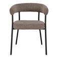 Trivio Dining Armchair - Set of 2 - Curved Back - Brown and Black - Fabric and Metal