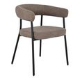 Trivio Dining Armchair - Set of 2 - Curved Back - Brown and Black - Fabric and Metal