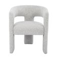 Aurelia Dining Armchair - Curved Back - Light Grey - Fabric