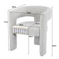 Aurelia Dining Armchair - Curved Back - Light Grey - Fabric