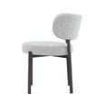 Zoey Dining Chair - Set of 2 - Curved Back - Beige - Fabric and Metal