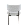 Zoey Dining Chair - Set of 2 - Curved Back - Beige - Fabric and Metal