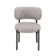 Zoey Dining Chair - Set of 2 - Curved Back - Mocha - Fabric and Metal