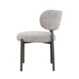 Zoey Dining Chair - Set of 2 - Curved Back - Mocha - Fabric and Metal