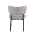 Zoey Dining Chair - Set of 2 - Curved Back - Mocha - Fabric and Metal