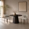 Zoey Dining Chair - Set of 2 - Curved Back - Mocha - Fabric and Metal