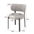 Zoey Dining Chair - Set of 2 - Curved Back - Mocha - Fabric and Metal