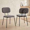 Radius Dining Chair - Set of 2 - Dark Grey and Black - Fabric