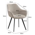 Luca Dining Armchair - Set of 2 - Beige - Boucle Fabric