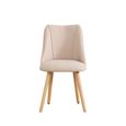 Kylo Dining Chair - Set of 2 - Beige - Fabric and Oak