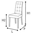 Dama Italian Bianca Tufted Dining Chair - Grey and White - Faux Leather