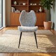 Clearance - Turin Dining Chair - Set of 2 - Light Grey and Black - Fabric and Metal - FSS17523