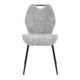 Clearance - Turin Dining Chair - Set of 2 - Light Grey and Black - Fabric and Metal - FSS17523