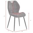 Clearance - Turin Dining Chair - Set of 2 - Light Grey and Black - Fabric and Metal - FSS17523