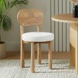 Austin Dining Chair - Set of 2 - Natural and Ivory - Mango Wood and Fabric