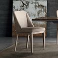 Fidia Italian Dining Chair - Cream Velvet - Fabric and Wood
