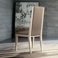 Fidia Italian Dining Chair - High Back - Cream - Faux Leather and Wood