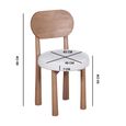 Indus Dining Chair - Set of 2 - Curved Back - Pale Taupe and White - Mango Wood and Fabric