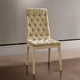 Ambra Italian Dining Chair - Button Tufted - High Back - Sand Birch