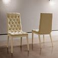 Ambra Italian Dining Chair - Button Tufted - High Back - Sand Birch