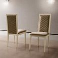Ambra Italian Dining Chair - Rombi - High Back - Sand Birch