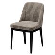 Krystal Italian Dining Chair - Curved Back - Grey and Black - Fabric and Wooden