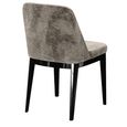 Krystal Italian Dining Chair - Curved Back - Grey and Black - Fabric and Wooden