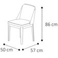 Krystal Italian Dining Chair - Curved Back - Grey and Black - Fabric and Wooden