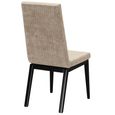 Krystal Italian Dining Chair - Fluted High Back - Beige and Black - Fabric and Wooden