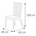Krystal Italian Dining Chair - Fluted High Back - Beige and Black - Fabric and Wooden