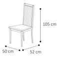 Krystal Italian Dining Chair - High Back - Beige and Black - Fabric and Wooden